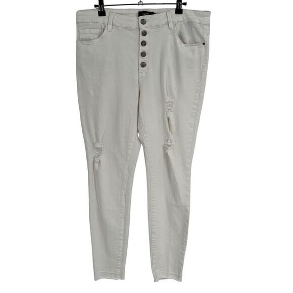 Nanette Lepore HW Ludlow Skinny Jeans Buttonfly White Size 10 - Picture 1 of 9